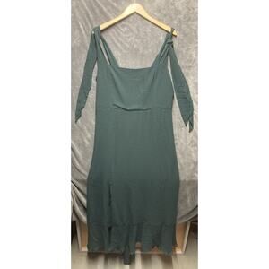 Show Me Your Mumu Midi Dress Womens Sz 2XL Smocked Bridesmaid Green Forest Fairy